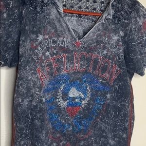 Affliction American Motor Sport jeweled tee